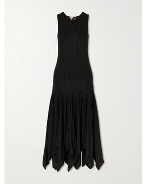 Loewe Paula's Ibiza Pointelle-Knit Cotton-Jersey Midi Dress - Black