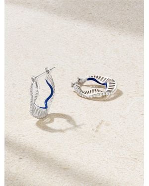 L'Atelier Nawbar Wave 18-Karat, Enamel And Diamond Earrings - Natural