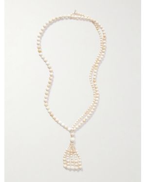 Le Sundial Venice Opera Tasselled Stone Necklace - White