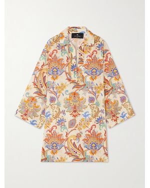 Etro Tunika Aus Einer Baumwoll-Seidenmischung Mit Paisley-Print - Weiß