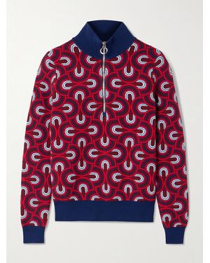 Fusalp Jacquard-Knit Half-Zip Jumper - Red