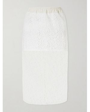 Maria McManus Cotton-Lace Midi Skirt - White
