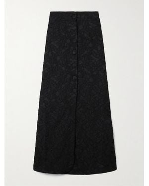 D'Estree Ivan Floral-Jacquard Maxi Skirt - Black
