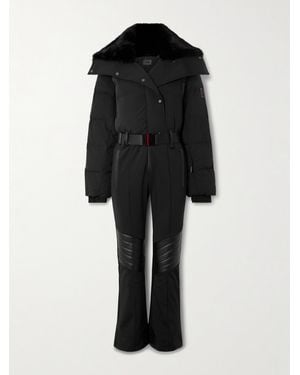 Rudsak Love Plush-Trimmed Belted Quilted Shell Down Ski Suit - Black