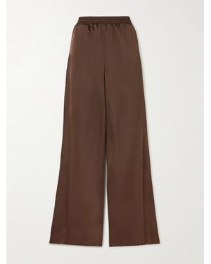 16Arlington Argo Satin Wide-Leg Trousers - Brown