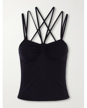Eres Nadia Multi-Strap Ribbed Stretch-Modal Tank - Black