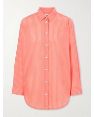 Agolde Sona Striped Cotton-Blend Shirt - Pink