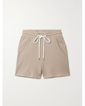 The Range Jumbo Stark Waffle-Knit Stretch-Cotton Shorts - Natural