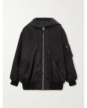 Givenchy Oversized Hooded Jersey And Shell Bomber Jacket - Black