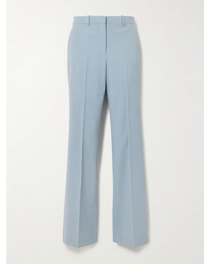 Theory Wool-Blend Straight-Leg Pants - Blue