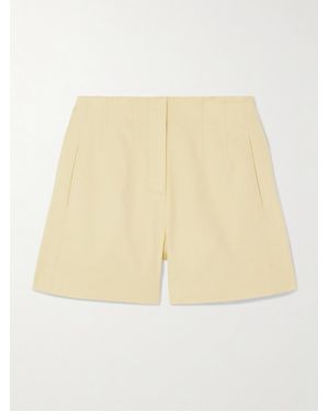 Veronica Beard Brit Linen-Blend Twill Shorts - Natural