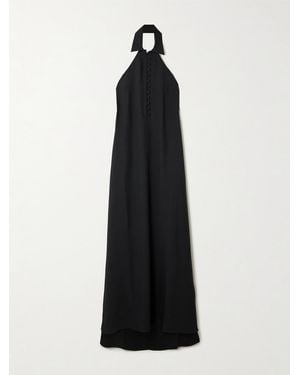 Taller Marmo Barbara Open-Back Crepe Gown - Black