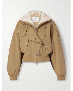 Isabel Marant Oana Fleece-Trimmed Cotton-Twill Jacket - Natural