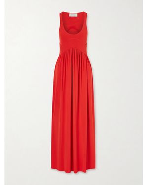 Sportmax Gathered Jersey Maxi Dress