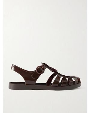 Gucci Fisherman Embellished Rubber Sandals - Brown