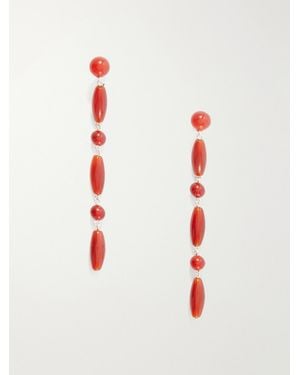 LIE STUDIO Lottie Sterling Carnelian Earrings - White