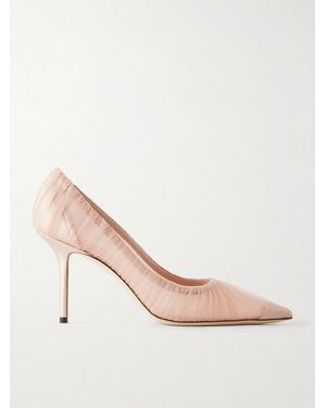 Jimmy Choo Love 85 Gathered Tulle Pumps - Pink