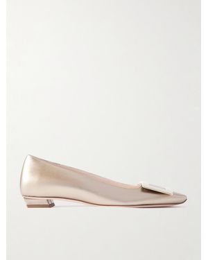 Roger Vivier Belle Vivier Ballerinas Aus Lackleder Mit Schnallen - Natur