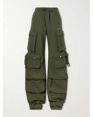The Attico Cotton Tapered Cargo Trousers - Green