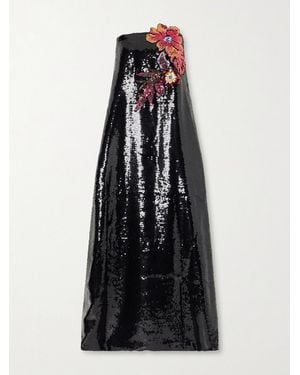 Dima Ayad Sequined Organza Gown - Blue
