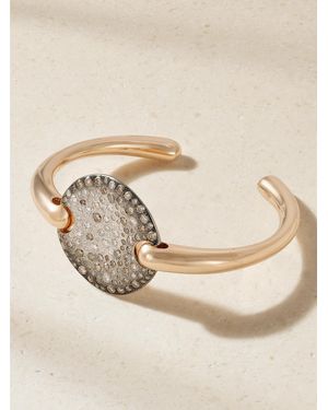 Pomellato Sabbia 18-Karat Rose And Rhodium-Plated Diamond Bangle - Natural