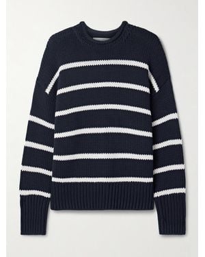 La Ligne Marina Striped Cotton Jumper - Blue