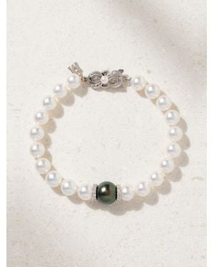 Mikimoto 18-Karat, Pearl And Diamond Bracelet - Natur