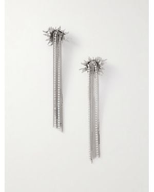 McQueen Boucles D'Oreilles En Métal Et Cristaux À Franges Sunflower - Neutre
