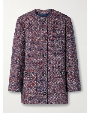 Gucci Wool-Blend Bouclé Jacket - Purple