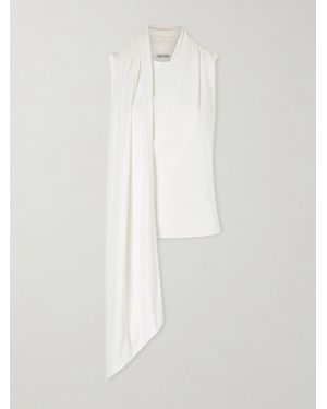 Ami Paris Scarf-Detailed Jersey Top - White