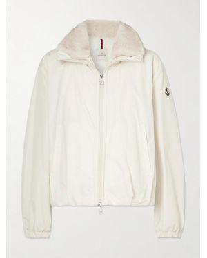 Moncler Pervenche Convertible Plush-Trimmed Shell Down Jacket - Natural