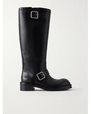 Ann Demeulemeester Arwa Leather Knee Boots - Black