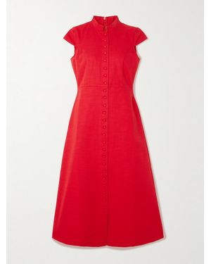 D'Estree Amoako Cotton Midi Dress - Red