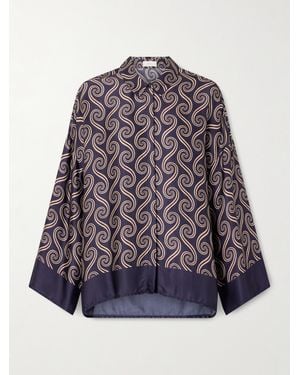 Faithfull the Brand Cora Hemd Aus Bedrucktem Satin - Lila