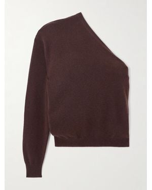 Allude One-Shoulder Wool And Cashmere-Blend Sweater - Braun