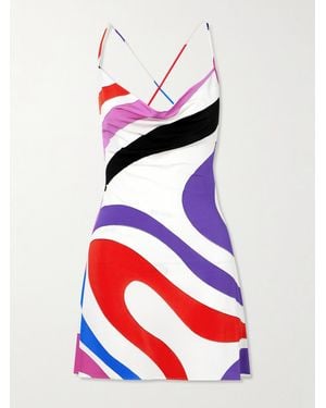 Emilio Pucci Minikleid Aus Bedrucktem, Glänzendem Jersey - Rot