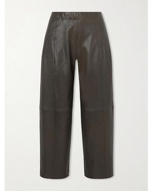 Stouls Bugsy Paneled Leather Tapered Pants - Gray