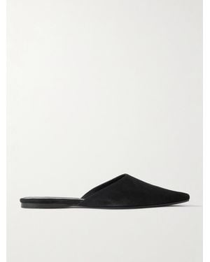 TOVE Pheby Point-Toe Suede Mules - White