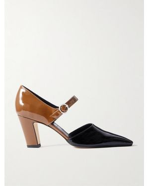 Aeyde Isidora Two-Tone Patent-Leather Mary Jane Court Shoes - Brown