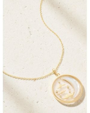 L'Atelier Nawbar Wish Upon A Moon 18-Karat, Mother-Of-Pearl And Diamond Necklace - Natural