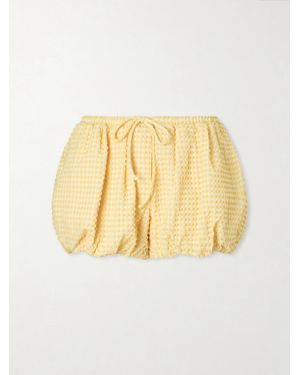 Jonathan Simkhai Addie Checked Seersucker Shorts - Metallic