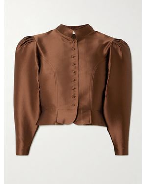 D'Estree Amoako Verkürzte Jacke Aus Faille - Braun