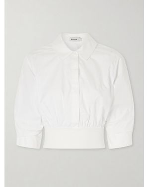 Jonathan Simkhai Stiles Gathered Cotton-Poplin Shirt - White