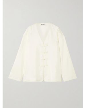 Rohe Bluse Aus Seiden-Twill - Natur