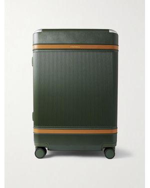 Paravel Aviator Grand Vegan Leather-Trimmed Recycled-Hardshell Suitcase - Green