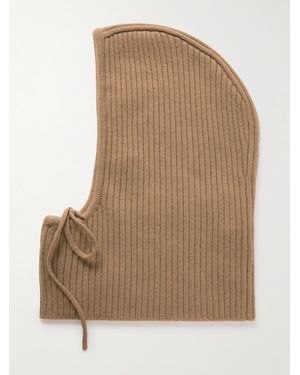 Yves Salomon Ribbed Cashmere Snood - Natural