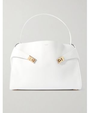Ferragamo Hug Mittelgroße Tote Aus Leder - Weiß