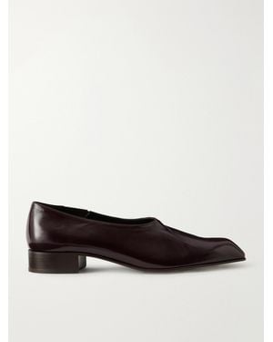 KHAITE Colt Leather Slip-On Loafers - Red