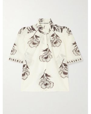 Alix Of Bohemia Winn Obsidian Poppy Bluse Aus Einer Baumwoll-Seidenmischung Mit Blumenprint - Natur