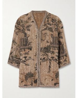 Etro Kesa Embroidered Bouclé Jacket - Brown